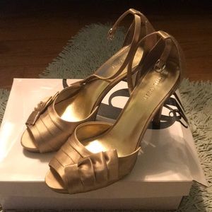 Nine West Gold Satin Heels